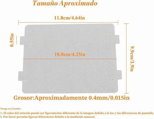 Vista 3 de 2 láminas universales para microondas y placas de mica (4.25 x 3.9 pulgadas) High Temperature Heat Insulation Board, Waveguide Cover fits for Galanz