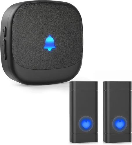 Vista 10 de Campanas de puerta inalámbricas para hogares, kits de timbre con 1 transmisor, 1 receptor, funcionamiento impermeable a un rango de 1000 pies, 48