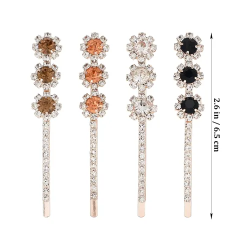 Vista 8 de 8 pinzas para el cabello vintage con diamantes de imitación y perlas, pasadores para el cabello, accesorios para mujeres