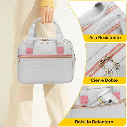 Vista 5 de Damero Bolsa para extractor de leche compatible con el extractor de leche Gris claro Rosa