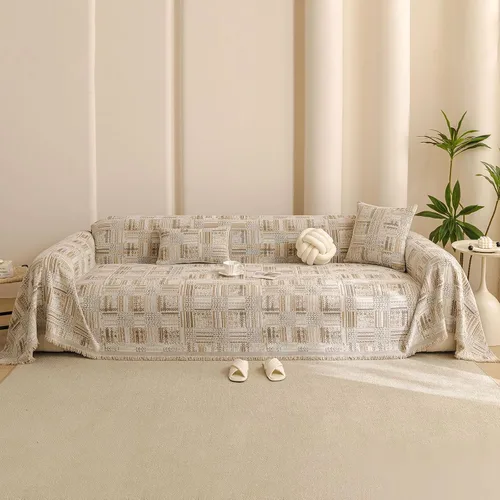 Vista 31 de VClife Boho Small Loveseat Cover Thick Soft Chenille Couch Cover for Dog 001# Caqui