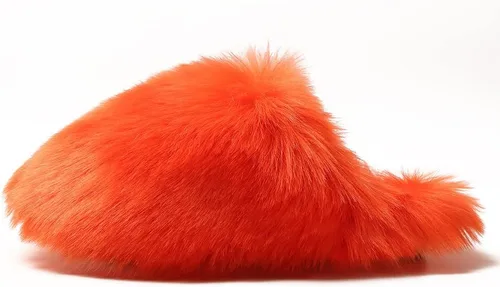 Vista 2 de Pantuflas de felpa de piel sintética para mujer, suaves, peludas, esponjosas, encantadoras, para interiores y exteriores, pantuflas de invierno
