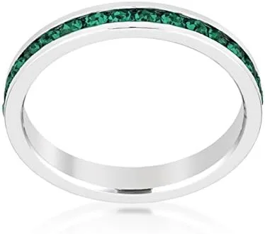 Vista 3 de Kate Bissett Anillos apilables con cristales de Swarovski, piedra natalicia