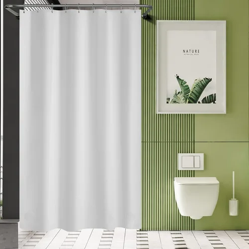 Vista 41 de AmazerBath Cortina de ducha larga de 36 x 84 pulgadas, cortina de ducha transparente de PEVA grueso resistente, cortina estrecha con 2 piedras