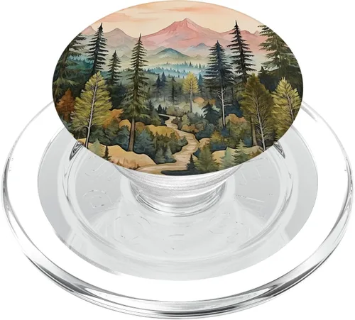 Vista 8 de Montañas Silvestre Bosque Senderismo Pino Naturaleza PopSockets Estándar PopGrip