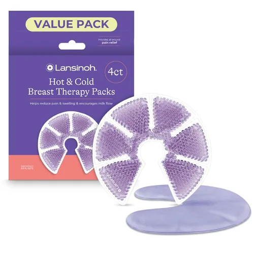 Vista 10 de Lansinoh - Paquetes de terapia para el pecho, almohadillas para el pecho frías y calientes con 2 fundas suaves, elementos esenciales