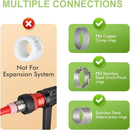 Vista 8 de Paquete de 2 adaptadores de transición de CPVC de 1/2 pulgada Pex x 1/2 pulgadas, accesorios PEX de latón resistente para conexión de tubería PEX-B