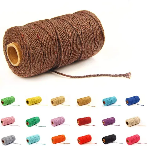 Vista 28 de Cordón de macramé de algodón 2 mm x 109 yardas, cuerda de algodón colorida para manualidades DIY, ganchos de plantas (Beige)
