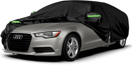 Vista 13 de Fundas impermeables para automóvil de repuesto para Fiat 1957-1975 500/500L/500F, 6 capas para todo tipo de clima, funda de automóvil con puerta