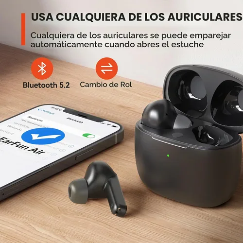 Vista 7 de EarFun Auriculares inalámbricos Air True Bluetooth con 4 micrófonos