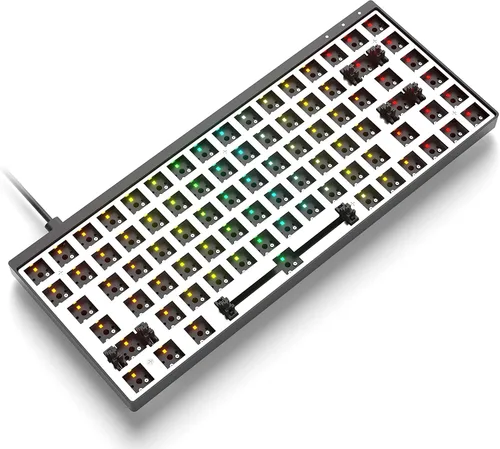 Vista 2 de Teclado mecánico modular para videojuegos Galaxy 75 75 de diseño USB tipo C chasis de aluminio completo de HK Gaming Barebone Negro