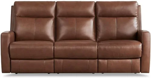 Vista 10 de Hydeline Vienna Zero Gravity Power reclinable y reposacabezas 100% cuero de grano superior, nuez, espuma viscoelástica, bobinas de bolsillo y panel