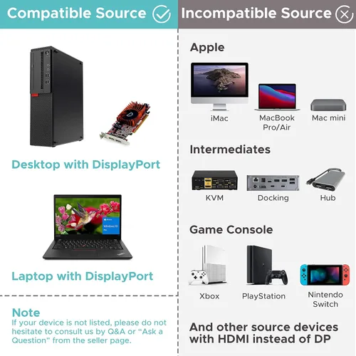 Vista 8 de Warrky Cable DisplayPort 4K a HDMI 3.3 pies [Caja de metal, cable de nylon] Transmisión unidireccional DP 1.2 computadora a pantalla HDMI 1.4