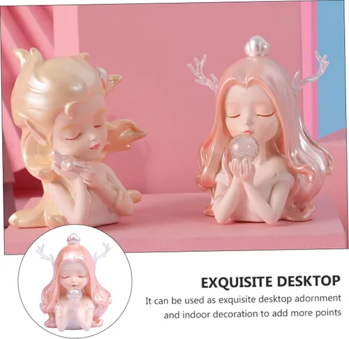 Vista 5 de Adorno de niña del océano para niñas, adorno de escritorio de resina, modelo de niña del océano, juguete de resina, decoración de escritorio