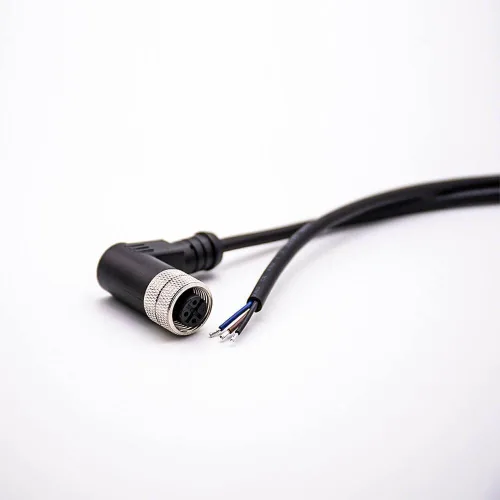 Vista 4 de Elecbee Conector M12 A-Code Cable sobremoldeado de ángulo recto de cabeza hembra única (cable de 3 pines de 16.4 ft/16.4 pies)