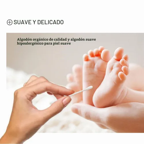 Vista 6 de Bastoncillos de algodón con varillas de papel 1000 unidades, hisopos dobles redondos para belleza y cuidado personal