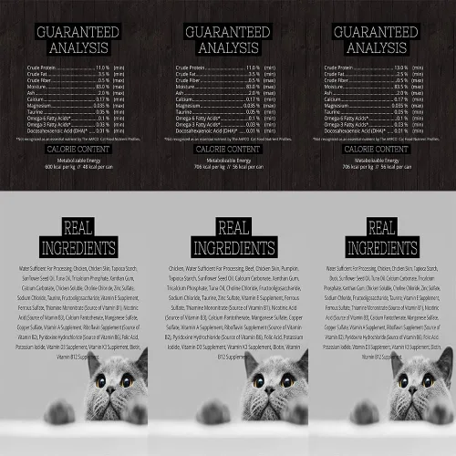 Vista 2 de Fussie Cat Super Premium - Alimento húmedo enlatado para gatos, paquete variado de 12 latas con cuenco de comida para mascotas HS (6 sabores)