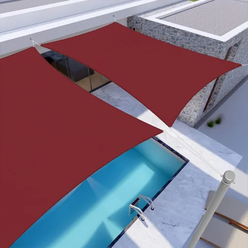 Vista 7 de Windscreen4less - Toldo de terileno impermeable con bloqueador UV, rectangular, 9.17 oz/m², Rojo (Rust Red)