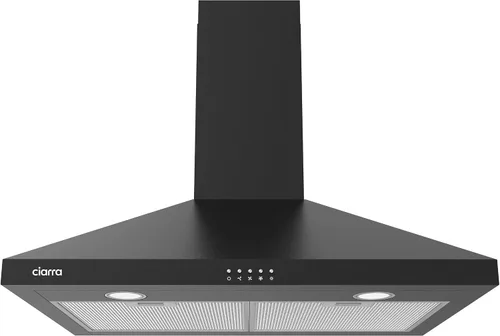 Vista 14 de CIARRA Campana extractora negra de montaje en pared de 30 pulgadas, 550 CFM, campana de ventilación con 2 luces LED para cocina, ventilador de 3