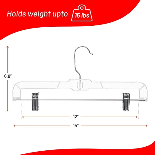 Vista 5 de DEILSY™ Perchas para pantalones con clips, paquete de 12 perchas