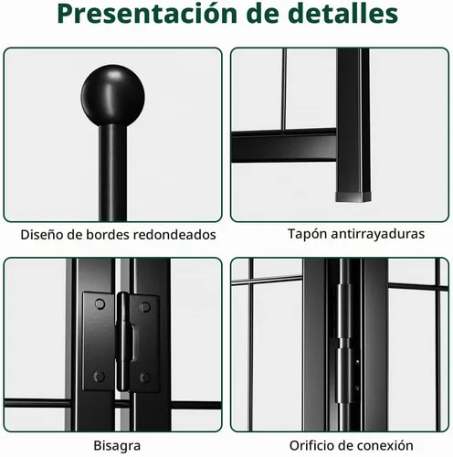 Vista 3 de PawGiant Parque Vallado para Perros 24"/32"/40" Interior Exterior para Perros Pequeños/Medianos/Grandes, Puerta de Cercado de Ejercicio de Metal