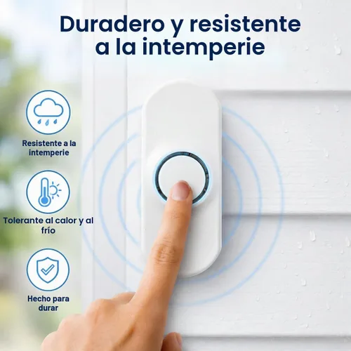 Vista 3 de Kit de timbre inalámbrico, rango de 1000 pies, timbre enchufable, ideal como timbre con discapacidad auditiva y timbre sordo, ajuste de volumen