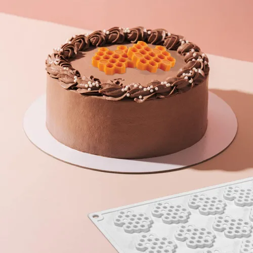 Vista 9 de Molde de silicona de panal de abeja 3D de encaje de panal de abeja, moldes de fondant, almohadilla de encaje, para hornear, pastel, chocolate