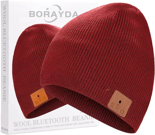 Vista 7 de Gorro de lana merino con Bluetooth, estéreo HD, 30 horas de tiempo de reproducción, micrófono integrado, regalo electrónico de Navidad