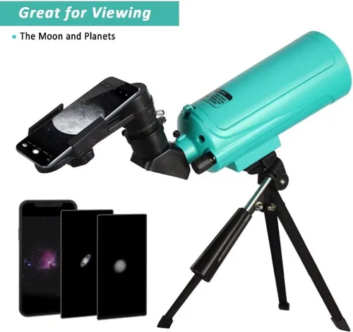 Vista 2 de Maksutov-Cassegrain Telescopio para adultos y niños principiantes de astronomía, Sarblue Mak60 Telescopio compuesto catadióptrico 29.528x2.362 in