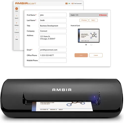 Vista 7 de Ambir ImageScan Pro 687-AS Escáner de tarjeta dúplex para computadora Windows PC y MAC