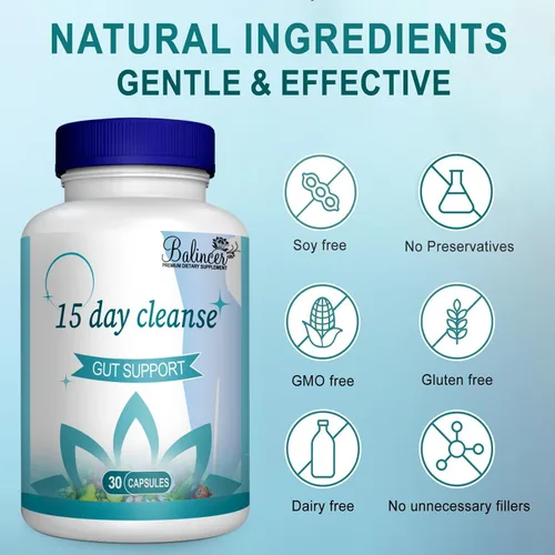 Vista 7 de Limpieza de 15 días, apoyo intestinal y del colon, desintoxicación avanzada de 15 días para intestino y colon para mujeres y hombres con senna
