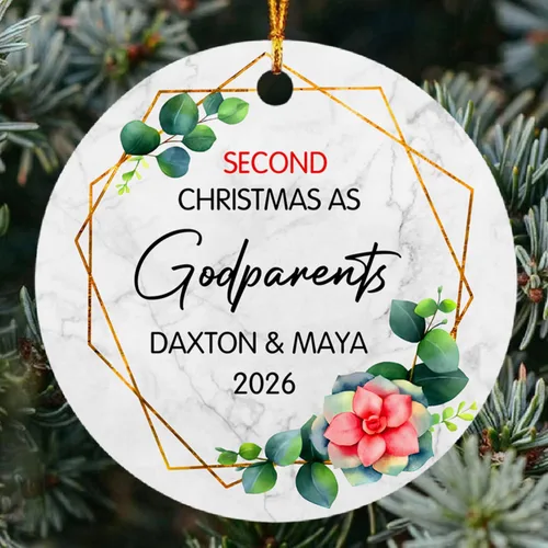 Vista 8 de Recuerdo personalizado para el segundo aniversario del señor y la fecha para pareja, adorno de aniversario de boda, decoración de árbol de Navidad