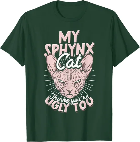 Vista 50 de My Sphynx Cat Thinks You're Ugly Too Pet Hairless Cat Sphynx T-Shirt Asphalt Grey