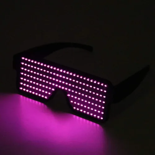 Vista 4 de WOWSUN Gafas LED con luz dinámica, para fiesta, festivales, Navidad, USB, recargable, LED, Rave, brillante, intermitente