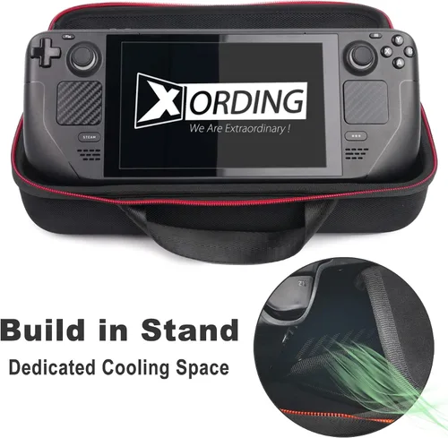 Vista 4 de XORDING Funda compatible con Steam Deck Multifunción, funda de transporte de alta capacidad