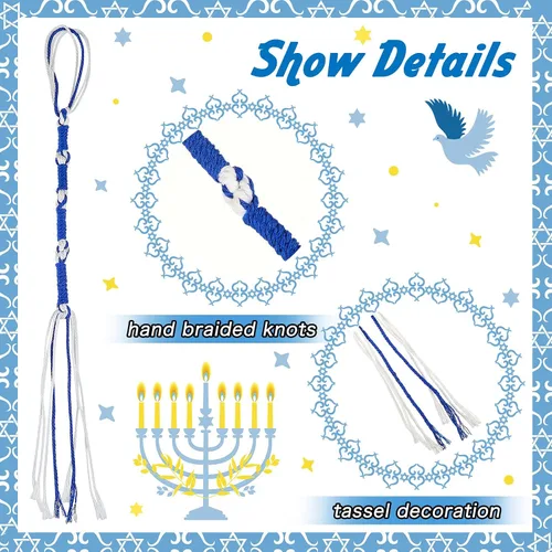 Vista 2 de Boao Tzitzits - Chal de oración con borlas pequeñas, accesorios para decoración del hogar, borlas