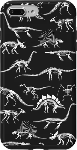 Vista 12 de Funda para iPhone 17 con diseño de huesos de dinosaurio fosilizado con animales prehistóricos