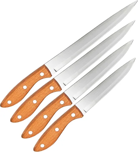 Vista 9 de Cuchillo de pelar para fruta y vegetales, cuchillo de cocina para cortar carne y rebanar, hoja de acero inoxidable ultra afilada, mango ergonómico