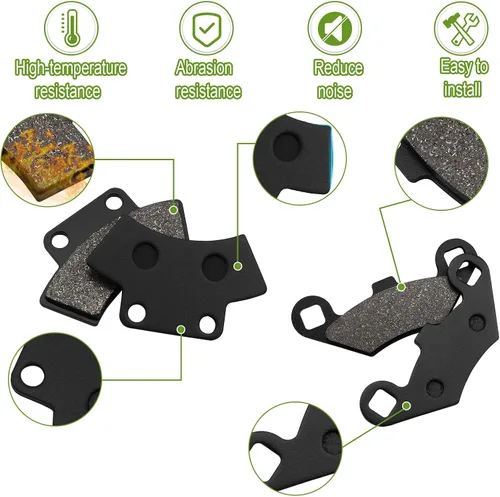 Vista 4 de ZICOO Pastillas de Freno Delanteras y Traseras para Polaris Sportsman 350 400 500 Big Boss 250 300 350L 400L 500 Magnum 425 Trail Blazer 250