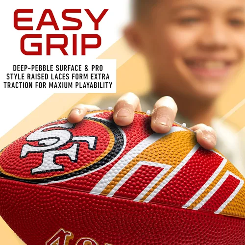 Vista 3 de Franklin Sports NFL Team Footballs - Rubber Youth Mini Balls for All Teams - Kids 8.5" Football + Air Pump Sets - Official NFL Licensed