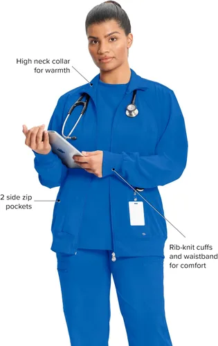 Vista 63 de Infinity by Cherokee 2391A - Chaquetas médicas con cremallera frontal para mujer, tela elástica en 4 direcciones