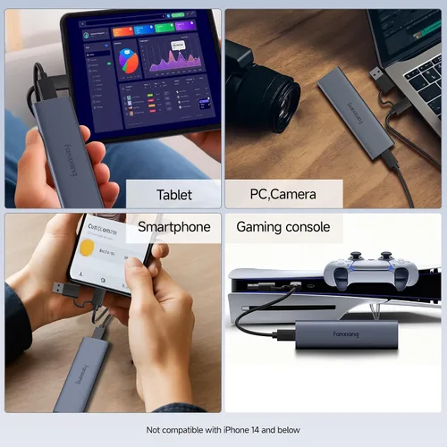 Vista 5 de SSD externo de 500 GB - Unidad de estado sólido externa SSD portátil