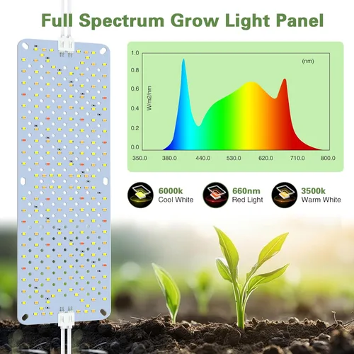 Vista 2 de Luces de Crecimiento de Panel Ultrafino de Espectro Completo de 24W, 384 LEDs Luz de Crecimiento de Plantas para Plantas de Interior con Función