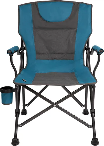Vista 5 de Backyard Expressions - Silla de campamento portátil con calefacción de lujo, azul/gris, ideal para camping, deportes y playa