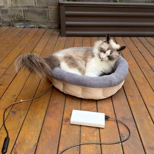 Vista 9 de 5V Heated Pet Bed with Adapter, Dual-Sensor Safety, Cat & Dog, 20