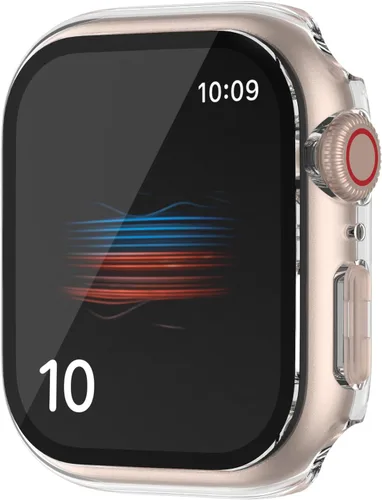 Vista 7 de Estuche duro mate para Apple Watch Series 7 8 9 41mm, protector de pantalla de vidrio templado, estuche con cobertura completa, amortiguador a