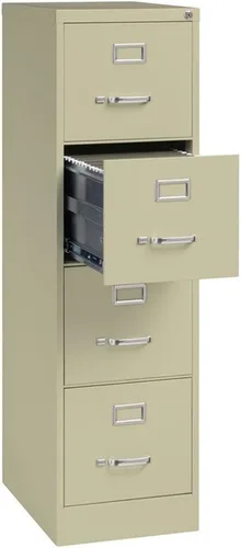 Vista 4 de CommClad Archivador vertical de metal con 4 cajones, acabado de masilla, tamaño carta, almacenamiento de oficina con cerradura, suspensión suave