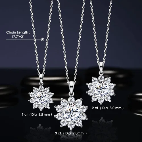 Vista 4 de Joyería para esposa, collar de diamantes para mujer, 1CT-3CT boda, aniversario, cumpleaños, regalos para esposa, novia, joyería de mujer, joyería