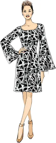 Vista 7 de Butterick Patterns - Patrones de costura para vestido de manga larga y corta 40 a 157in color blanco
