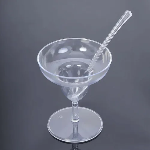 Vista 7 de Efavormart - Paquete de 24 vasos de plástico transparente de 2 onzas con cucharas, tazas de postre estilo cóctel para cócteles de camarones y tipo8